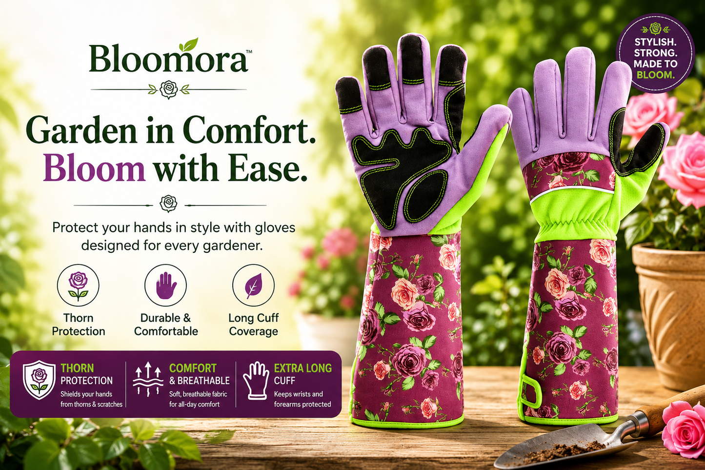 Bloomora Stab-Resistant Gardening Gloves